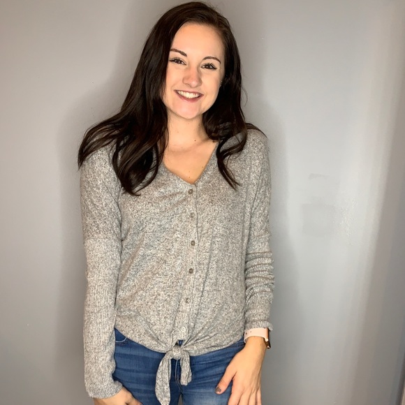 Button-Up Grey Sweater! - Picture 2 of 3